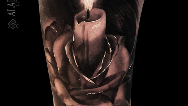 rose-bougie-tatouage-noumea-candle-tattoo-sydney