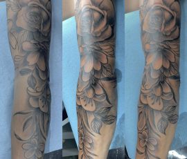 Manche florale en ligne fine, plusieurs vues