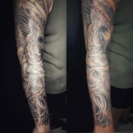 Manche japonaise en noir et gris