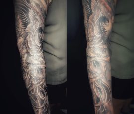 Manche japonaise en noir et gris