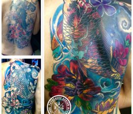 Dos complet japonais en couleur, vues de détail