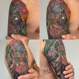 Manche en couleur, feuillages et fleurs, quatre vues