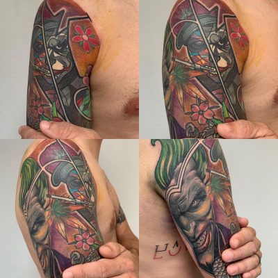 Manche en couleur, feuillages et fleurs, quatre vues