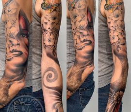 Manche, portraits et papillons en couleur, plusieurs vues