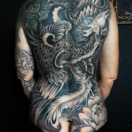 Dos japonais complet en noir et gris
