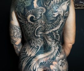 Dos japonais complet en noir et gris