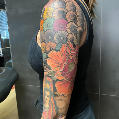 Manche japonaise en couleur