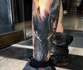 Manche de jambe en noir et gris